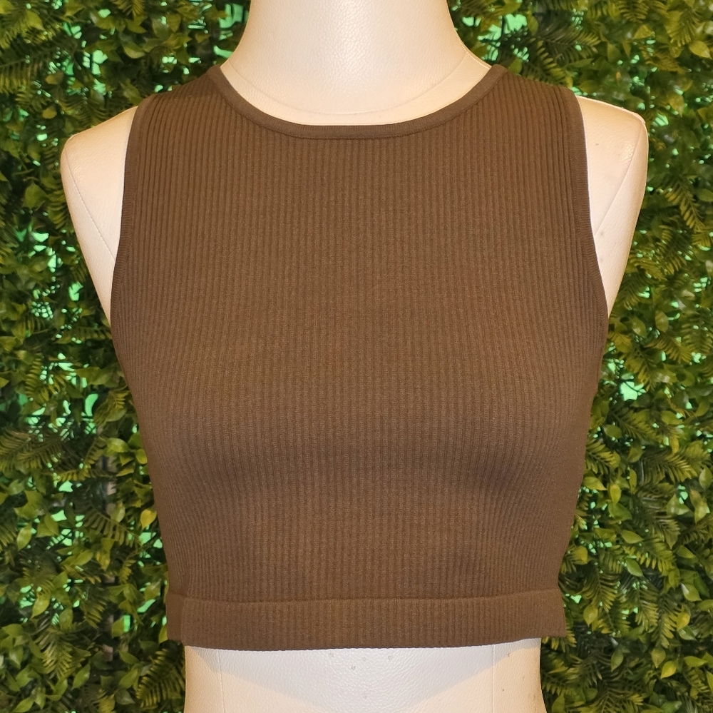 Mod Ref, Bown Sleeveless Ribbed Top